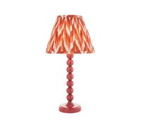 Luminosa Lighting Luminosa Higgledy Gloss Pink Clay Paint Table Lamp With Apricot Orange Fabric Zigzag Shade 25Cm E14