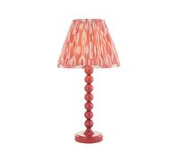 Luminosa Lighting Luminosa Higgledy Gloss Pink Clay Paint Table Lamp With Coral Pink Fabric Ikat Shade 25Cm E14