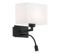 Luminosa Lighting Luminosa Hilary Reading Wall Light White, Black Structure 560Lm 3000K