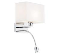 Luminosa Lighting Luminosa Hilary Reading Wall Light White, Chrome 560Lm 3000K