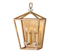 Quintiesse Stinson 2 Light Flush Wall Light - Brass