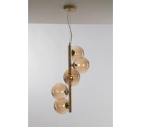 Luminosa Lighting Luminosa Honey Multi Arm Ceiling Globe Pendant, Brass Satin With Champagne Diffusers, G9