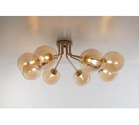 Luminosa Lighting Luminosa Honey Multi Arm Semi Flush Ceiling Globe Pendant, Brass Satin With Champagne Diffusers, G9