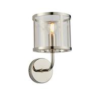 Endon 106003 Hopton 1lt Wall Bright nickel plate & clear glass 7W LED E14 (Required)