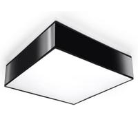 Luminosa Lighting Luminosa Horus 2 Light Flush Square Ceiling Light Black, E27