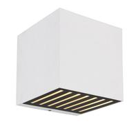 Luminosa Lighting Luminosa Illi Outdoor Up Down Wall Lamp White Matt Ip54 Clear Glass Shade Led 3000K