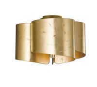 Luminosa Lighting Luminosa Imagine Curved Glass Semi Flush Ceiling Light, Golden Leaf, E27