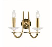 Luminosa Lighting Luminosa Imperial Classic Candle Wall Light English Brass, 2X E14