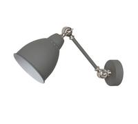 Luminosa Lighting Luminosa Industrial And Retro Dome Wall Lamp Grey 1 Light , E27