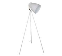 Luminosa Lighting Luminosa Industrial And Retro Floor Lamp White, Satin Nickel 1 Light With White Shade, E27