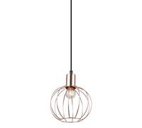 Luminosa Lighting Luminosa Industrial And Retro Hanging Pendant Black 1 Light With Copper Shade, E27