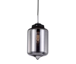 Luminosa Lighting Luminosa Industrial And Retro Hanging Pendant Black 1 Light With Dark Glass Shade, E27