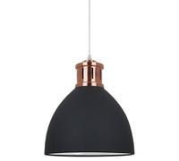 Luminosa Lighting Luminosa Industrial And Retro Hanging Pendant Graphite, Red Copper 1 Light With Graphite Shade, E27