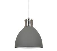 Luminosa Lighting Luminosa Industrial And Retro Hanging Pendant Grey Satin Nickel 1 Light With Grey Shade, E27