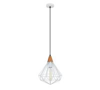 Luminosa Lighting Luminosa Industrial And Retro Hanging Pendant White 1 Light , E27