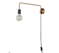 Luminosa Lighting Luminosa Industrial And Retro Wall Lamp Black Matt, Gold 1 Light With Black Matt Shade, E27