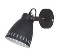 Luminosa Lighting Luminosa Industrial And Retro Wall Lamp Graphite, Red Copper 1 Light With Graphite Shade, E27