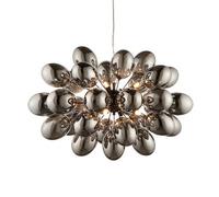 Infinity Pendant Black Chrome Effect Plate & Smokey Mirror Effect Tinted Glass 8 Light Dimmable IP20 G9 Netlighting Black One Size