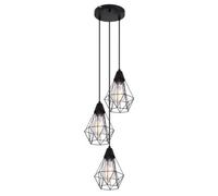 Luminosa Lighting Luminosa Isabella Cluster Pendant Ceiling Light Matt Black 3X E27