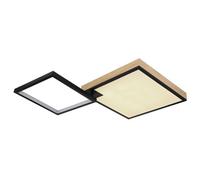 Luminosa Lighting Luminosa Jacky 86X55Cm Integrated Led Semi Flush Ceiling Light Matt Black 2X Led Dimmable 2700-6500K Remote Control