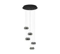 Luminosa Lighting Luminosa Jailyn Cluster Pendant Ceiling Light Sandy Black, Smokey Triac Dimmable Led 40W 1600Lm 3000K