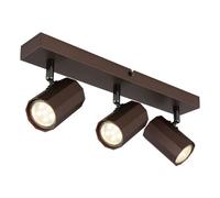 Luminosa Lighting Luminosa James Ceiling Spotlight Bar Bronze Colored Matt 3X Gu10