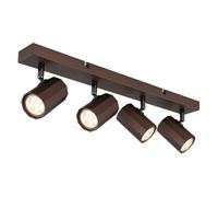 Luminosa Lighting Luminosa James Ceiling Spotlight Bar Bronze Colored Matt 4X Gu10