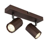 Luminosa Lighting Luminosa James Twin Ceiling Spotlight Bronze Colored Matt 2X Gu10