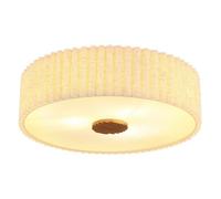 Luminosa Lighting Luminosa Jannie Cylindrical Ceiling Light Matt Sand, Linen Shade, 3X E27