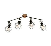 Luminosa Lighting Luminosa Jaro Wire Ceiling Spotlight Bar Natural Wood 4Xe27
