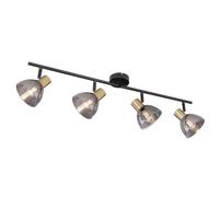 Luminosa Lighting Luminosa Jay Ceiling Spotlight Bar Black Glass Shade 4X E14