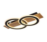 Netlighting Jayden 2 Ring Semi Flush Ceiling Light Wood Look 2x LED 3000K in Brown Netlighting Brown