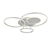 Luminosa Lighting Luminosa Johnson Ii Semi Flush Ceiling Light Brushed Silver Led 2700/6500K