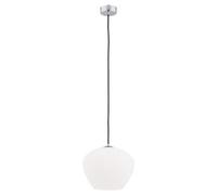 Luminosa Lighting Luminosa Kalimera 24Cm Globe Pendant Ceiling Light Opal Matt, Chrome