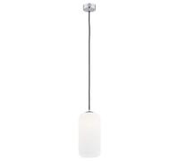 Luminosa Lighting Luminosa Kalimera Dome Pendant Ceiling Light Opal Matt, Chrome