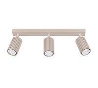 SOLLUX lighting 3 Way Spotlight Ceiling Light LED in Aluminium - Kitchen Bathroom Bedroom Living Room - 45 x 6.5 x 16.5 cm - Karbon - Taupe