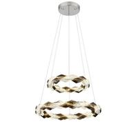 Luminosa Lighting Luminosa Karilion Twin Ring Pendant Ceiling Light Chrome 2X Led 4000K