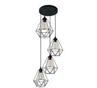 Luminosa Lighting Luminosa Karo Cluster Pendant Ceiling Light Black 35Cm