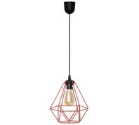 Luminosa Lighting Luminosa Karo Wire Frame Pendant Ceiling Light Black, Red 24Cm