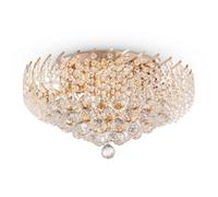 Luminosa Lighting Luminosa Karolina Semi Flush Ceiling Lamp Gold & Crystal, 9 Light, E14