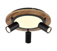 Luminosa Lighting Luminosa Kassu Round Integrated Led Semi Flush Ceiling Light Matt Black 3X Led 3000K
