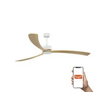 Luminosa Lighting Luminosa Kauai Xxl Ceiling Fan Matt White, Pine Tuya Smart System