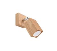Luminosa Lighting Luminosa Keke Oak Square Single Spotlight Wood, 1X Gu10