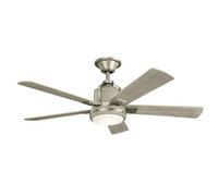 Luminosa Lighting Luminosa Kichler Colerne 5 Blade 132Cm Ceiling Fan With Led Light Brushed Nickel Remote Control