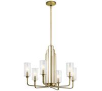 Quintiesse Kimrose 6 Light Chandelier In Natural Brass Finish