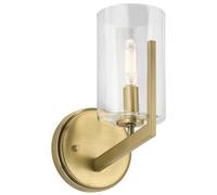 Quintiesse Nye Glass Wall Light - Natural Brass