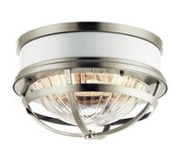 Kichler Tollis Bowl Semi Flush Ceiling Light Brushed Nickel & White Netlighting Grey One Size