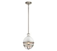 Luminosa Lighting Luminosa Kichler Tollis Globe Pendant Ceiling Light Brushed Nickel & White
