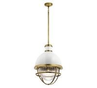 Quintiesse Tollis pendant light, brass/white, 1-bulb, Ø 40.8cm
