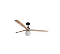 Luminosa Lighting Luminosa Klim Large Black, Light Oak Wood Ceiling Fan Dc E27 6 Speed